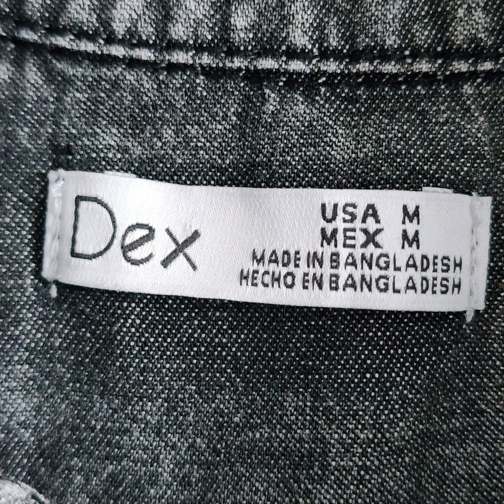Dex Stonewash Denim Shirt Womens Medium Grey Streetwear Western Tencel Button Up - Picture 8 of 13